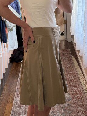 Athleta Gray A Line Skort Contrast Stitch,  Tennis Golf Athleisure (#64)